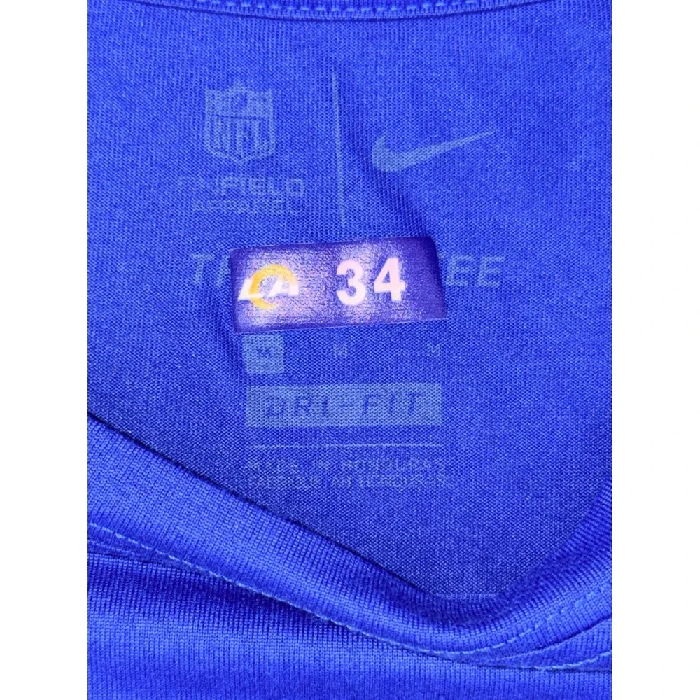 Nike Mens‎ Medium Los Angeles Rams NFL Dri-FIT Graphic T-Shirt Royal Blue